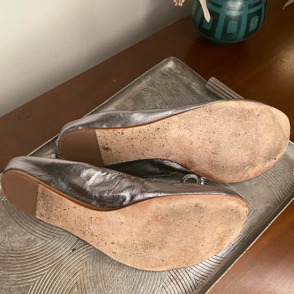 Silver classic ballet flats with a bow - Picture 4 of 4